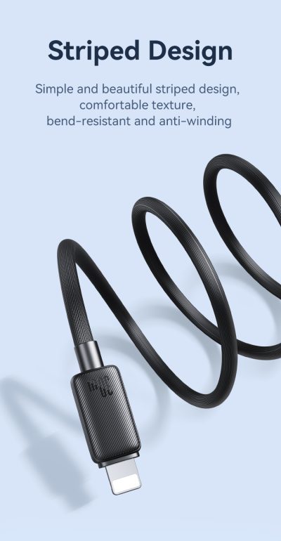 USAMS 30W Striped Data Cable Type-C To Lightning-KY Series 1.2M - Image 7